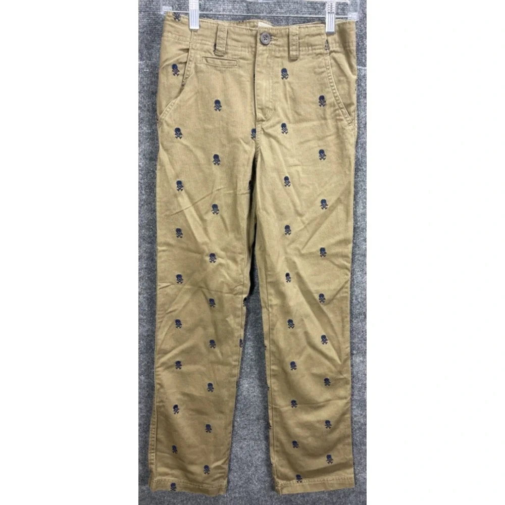 The Children's Place Boys 14 Slim Skull And Crossbones All Over Print Khaki Pant